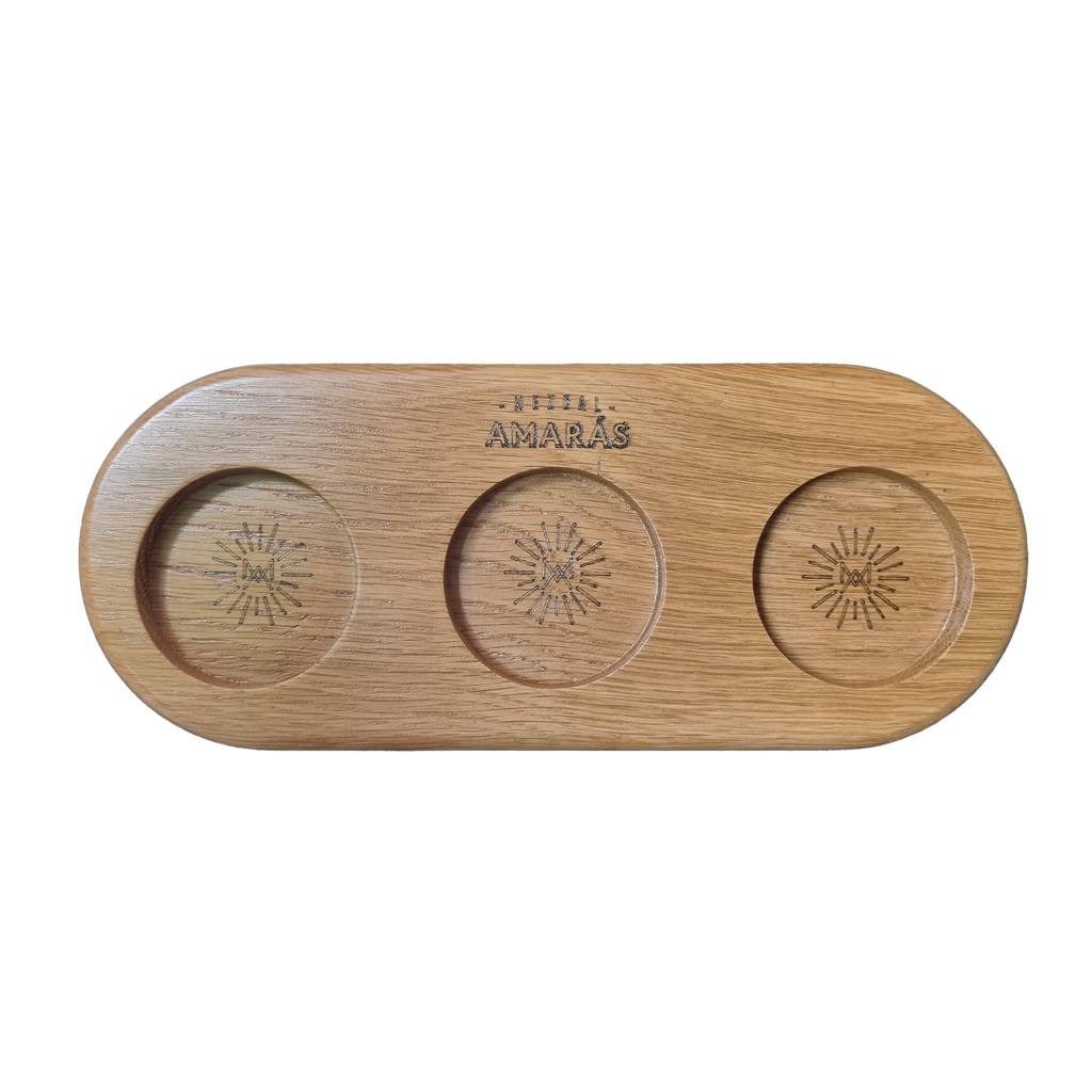 Mezcal Amaras Flight Tray With Three Copitas
